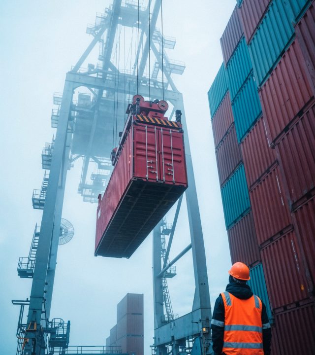 shipping container handling port